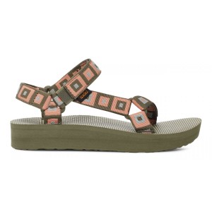 Teva Midform Universal Women Platform Sandals Olive | EBJZW-6159