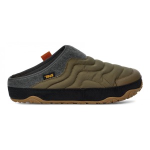 Teva Reember Terrain Men Slip On Dark Olive | KGLHT-3065