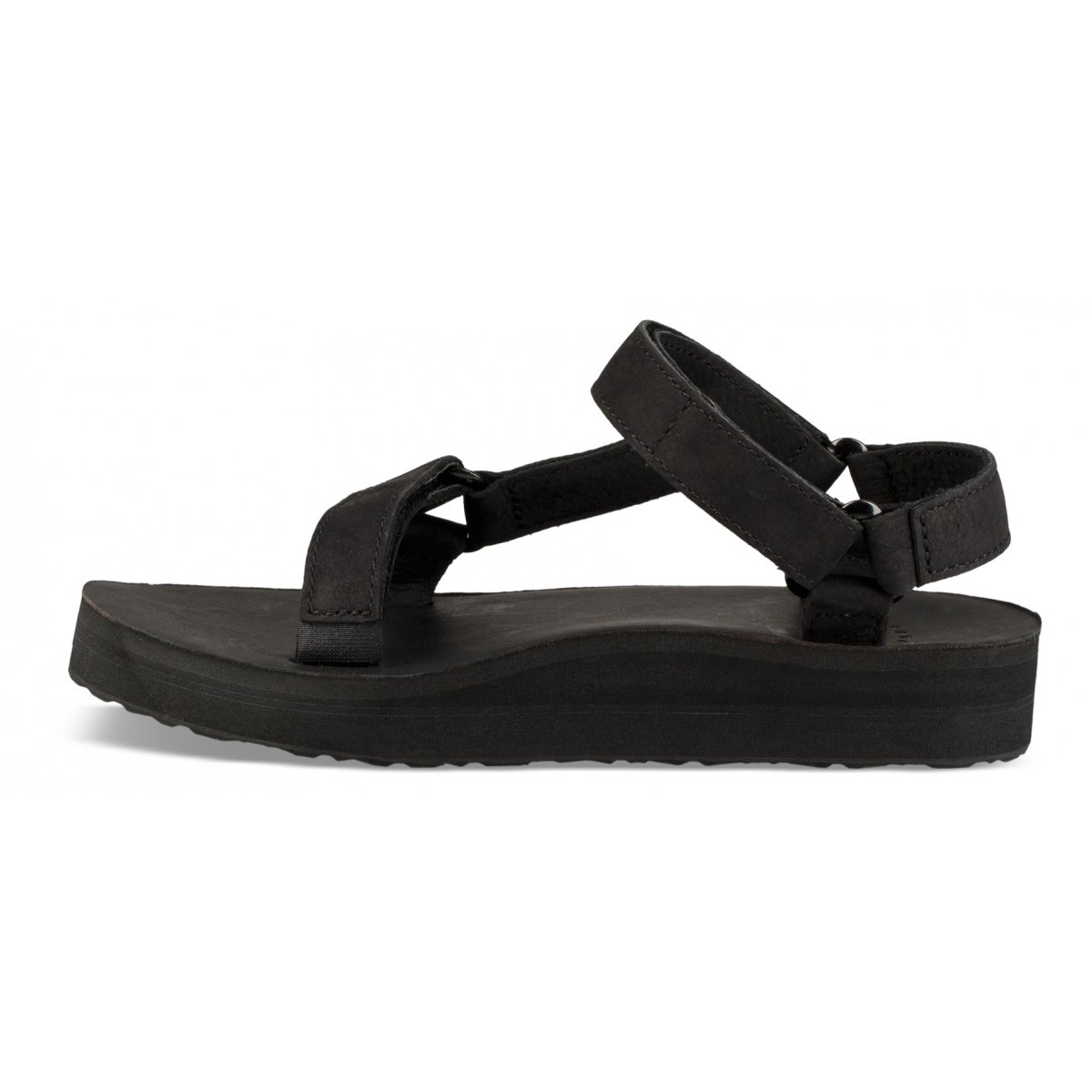 Teva Midform Universal Leather Women Platform Sandals Black | VLAEP-0872