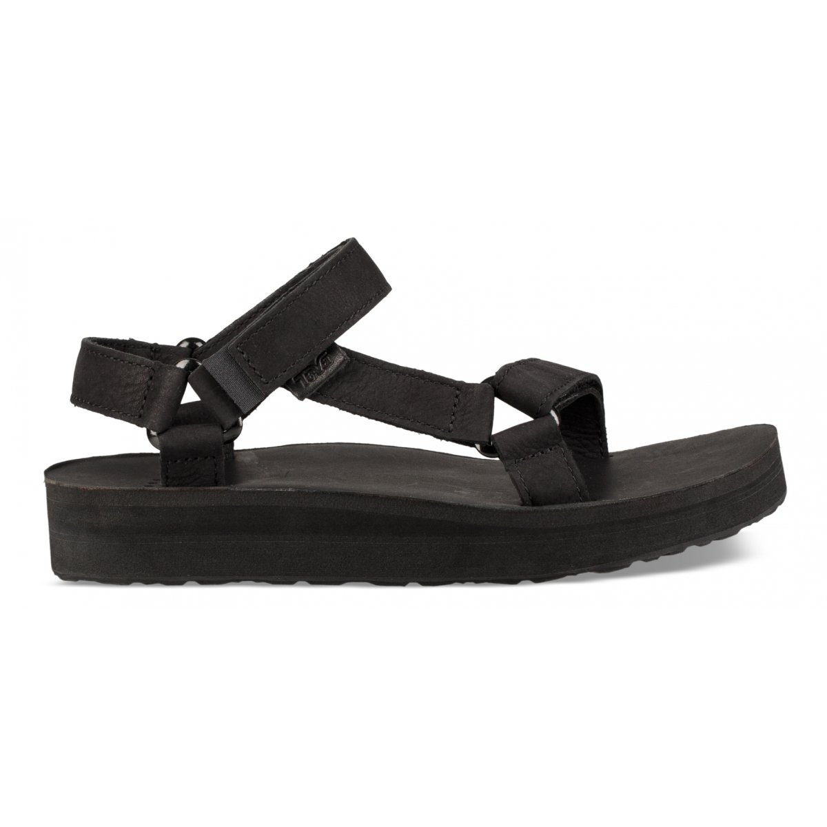 Teva Midform Universal Leather Women Platform Sandals Black | VLAEP-0872