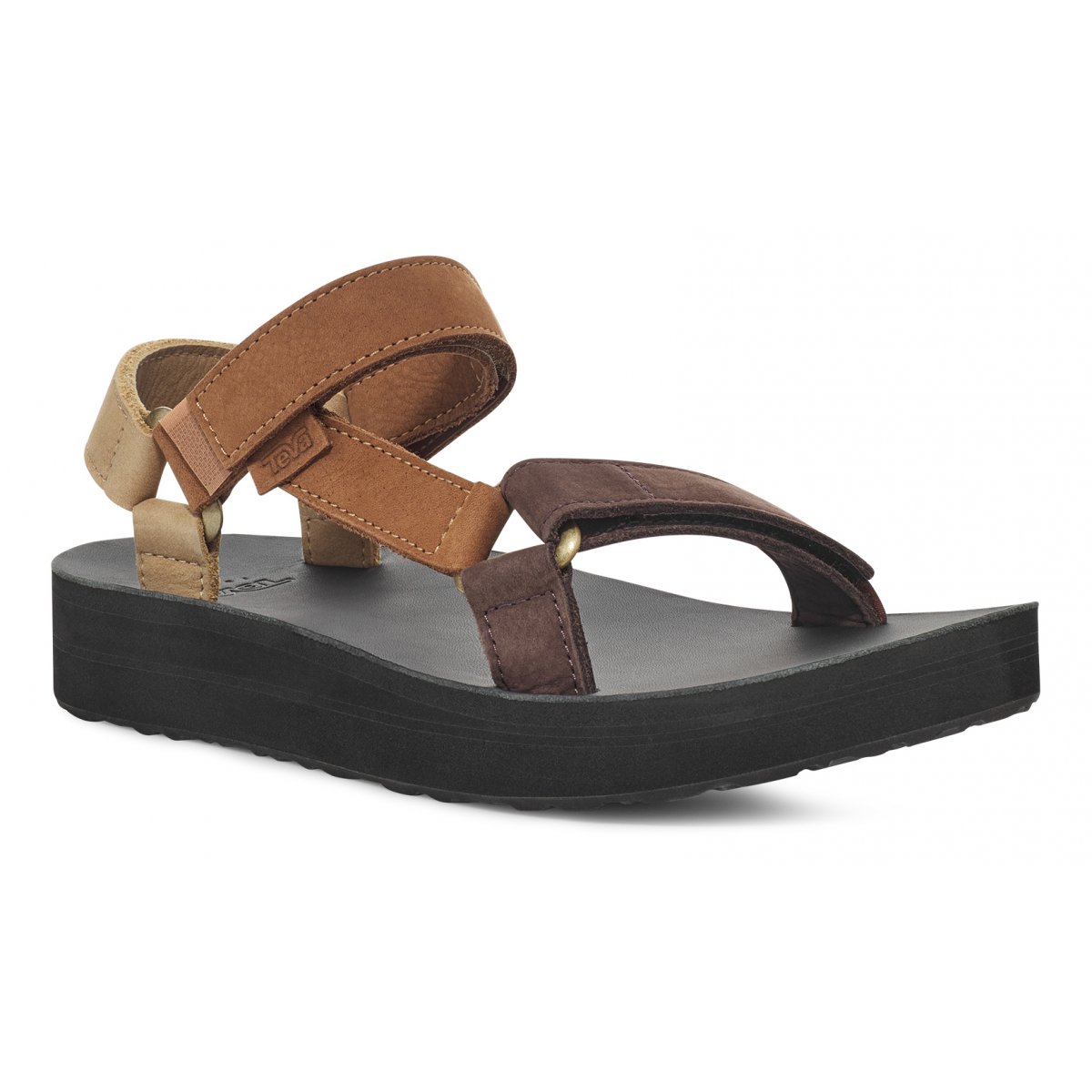 Teva Midform Universal Leather Women Platform Sandals Brown | DOMPB-0237