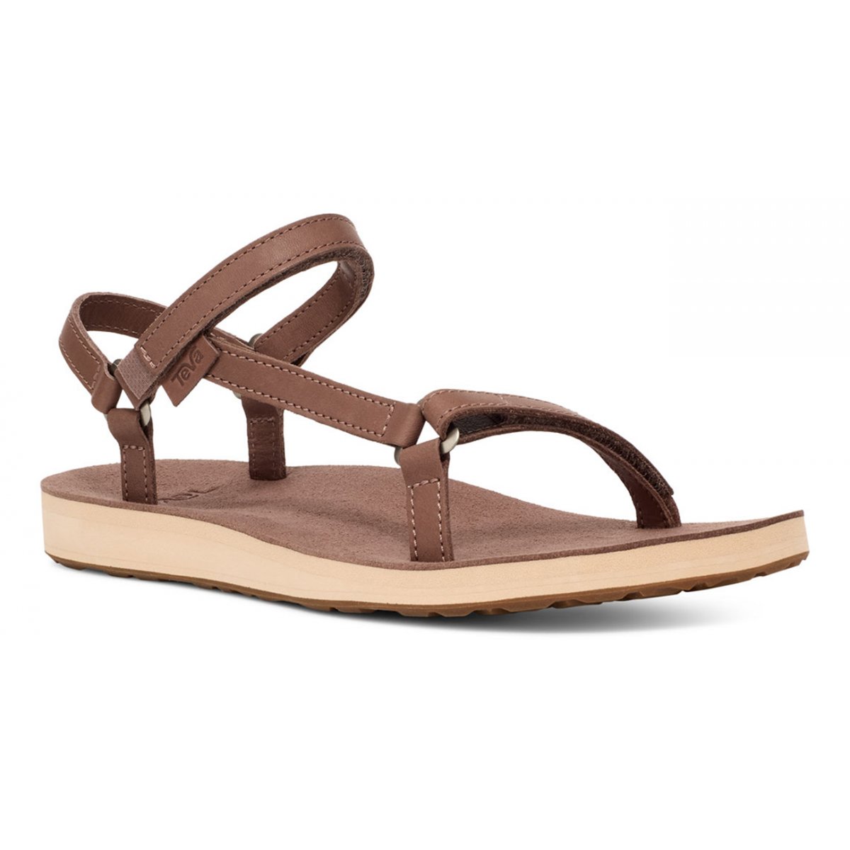 Teva Original Universal Slim Lea Women Original Sandals Brown | QNLJI-5234