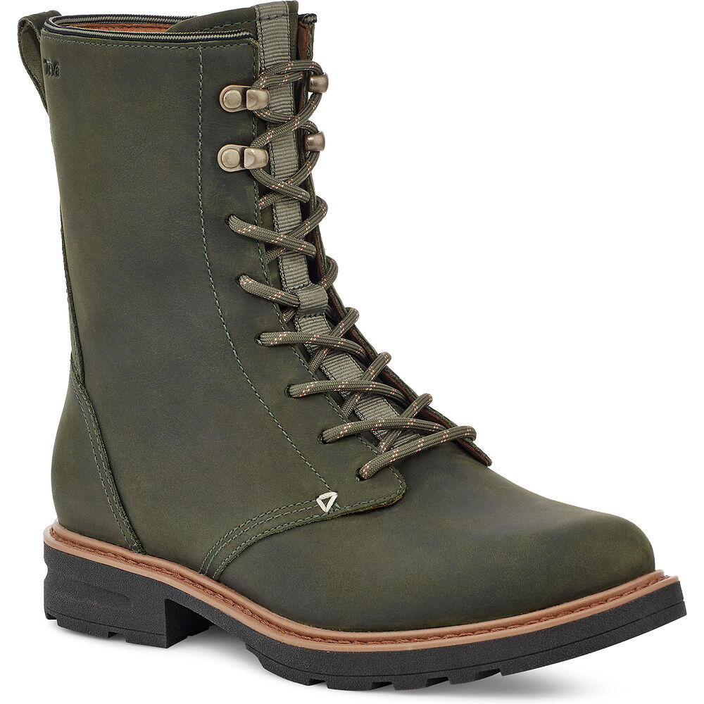 Teva Rowena Lace Women Boots Olive | ZRQIT-7982