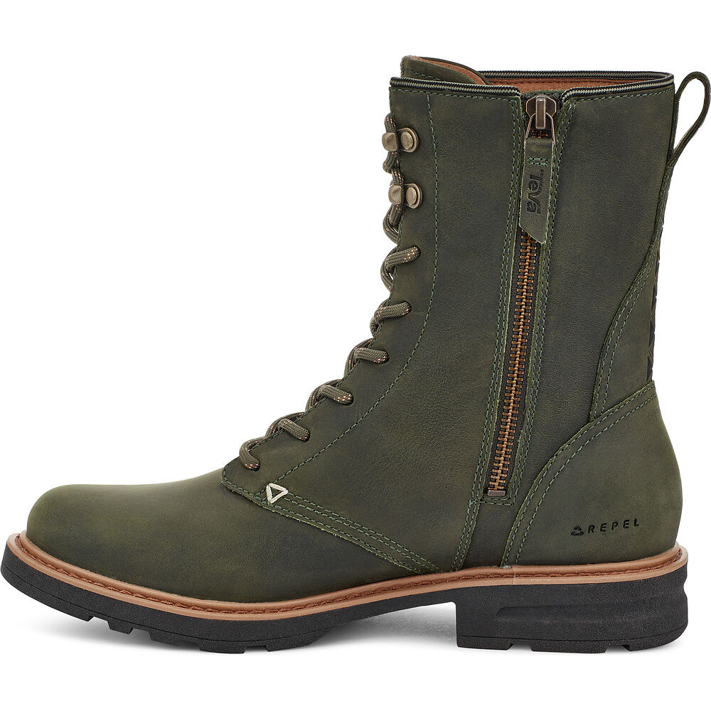 Teva Rowena Lace Women Boots Olive | ZRQIT-7982